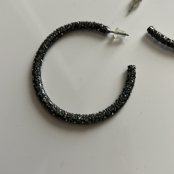 Bcbg sparkly black hoops - Picture 6 of 10